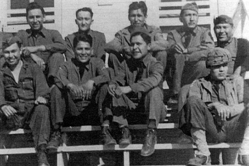 Members of the Comanche Code Talkers pose for a photo during World War II.