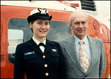 Janna Lambine became the first female designated as a Coast Guard aviator.