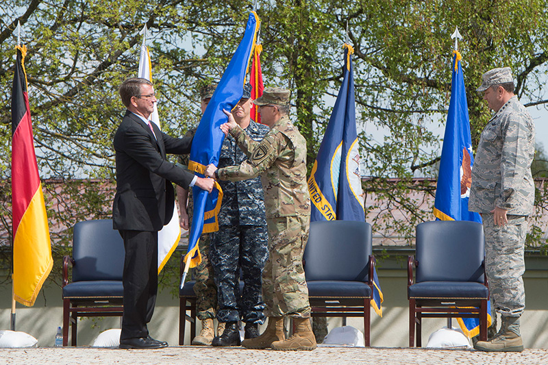 Defense Secretary Ash Carter officially changing command of U.S. European Command.