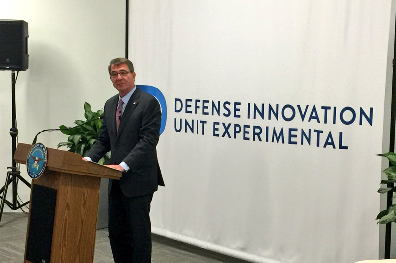 Defense Secretary Ash Carter opens the Defense Department’s second Defense Innovation Unit Experiment office in Boston.