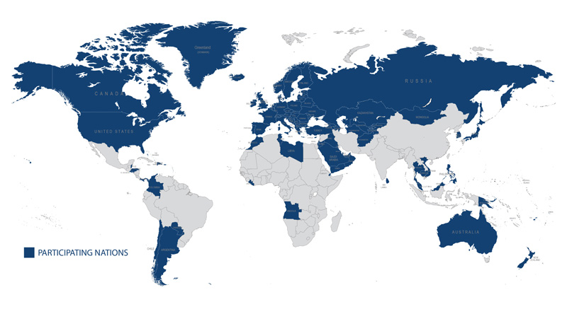 Map of Countires Supporting the Proliferation Security Initiative