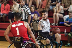 Military Athletes competing in Wheelchair Basketball