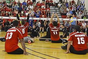 Army, Marines Compete in Sitting Volleyball