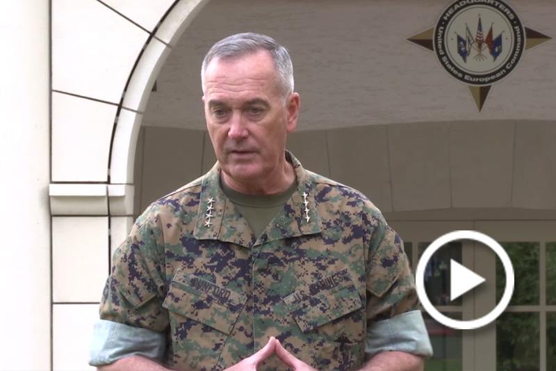 Screen grab of CJCS General Joseph Dunford answering questions.