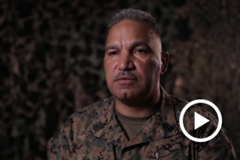 Screen grab of Sgt. Maj. Miguel Rodriquez giving an interview.